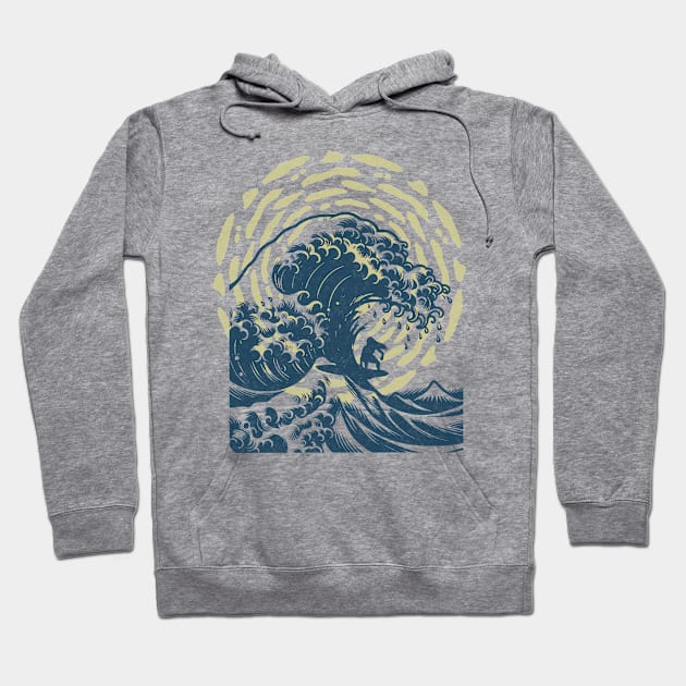 Japanese Wave design Hoodie by Puddle Lane Art